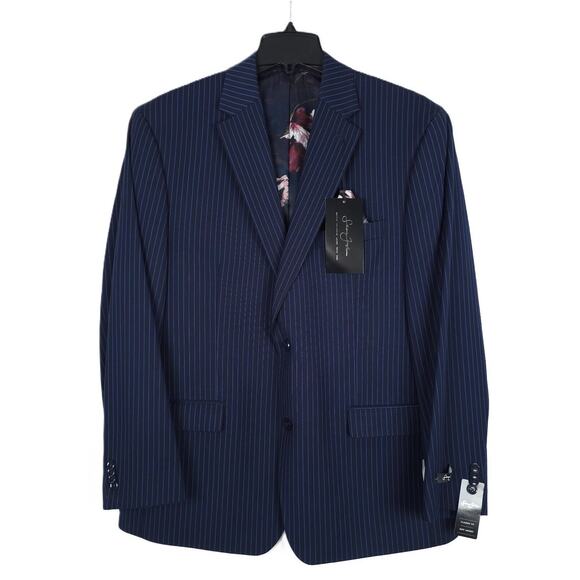 Sean John Men's Classic-Fit Stretch Suit Jacket Navy Blue Pinstripe 38R NWT